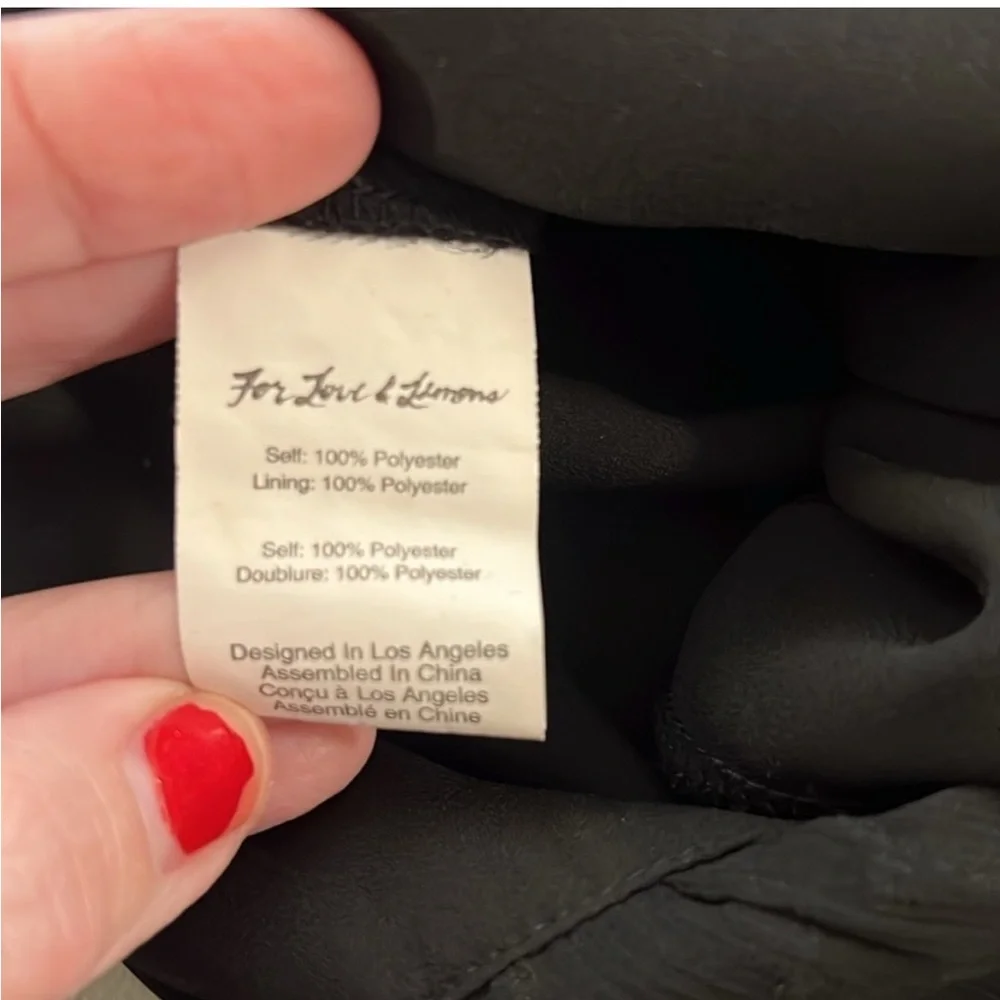 For Love And Lemons Black Noir Tarta Long Sleeve Plunge Dress Sz. Small - Picture 10 of 10